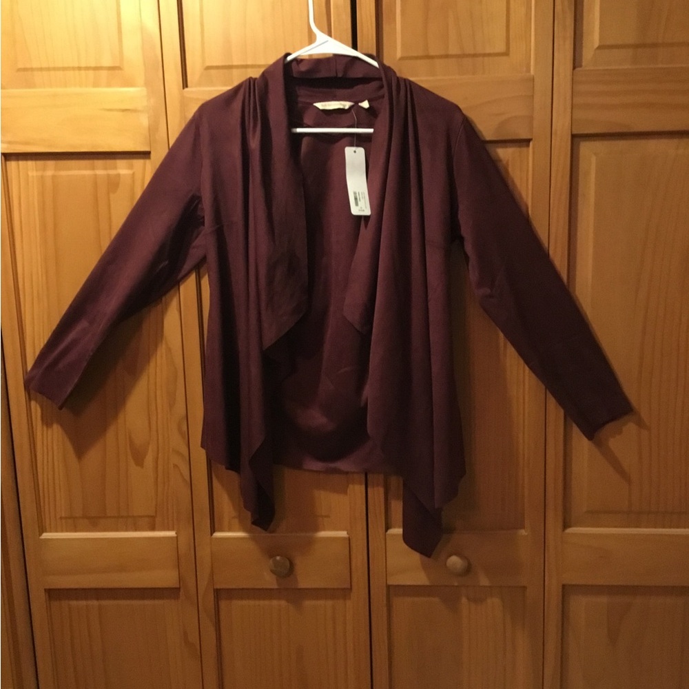 Soft Surroundings Rich Burgundy Suede Jacket